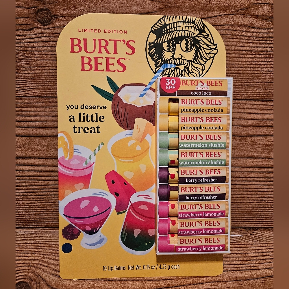Burts Bees Chapstick Lip Balm 10 Piece Variety Pack Bundle Limited Edition - Picture 2 of 3